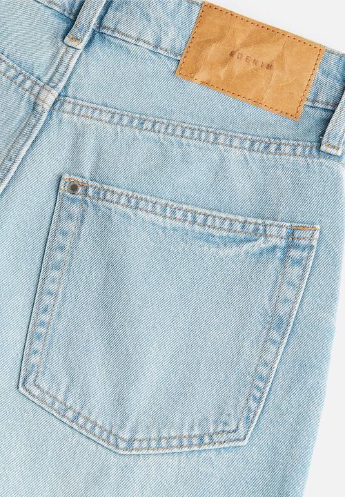 H&M - Bermuda high denim shorts - light denim blue 