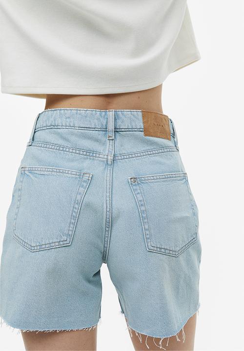 H&M - Bermuda high denim shorts - light denim blue 
