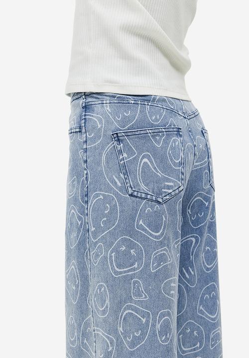 H&M - Wide printed trousers - blue