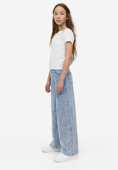 H&M - Wide printed trousers - blue