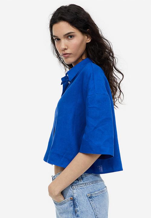 H&M - Oversized linen shirt - bright blue