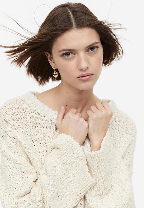 H&M - Oversized textured-knit jumper - cream