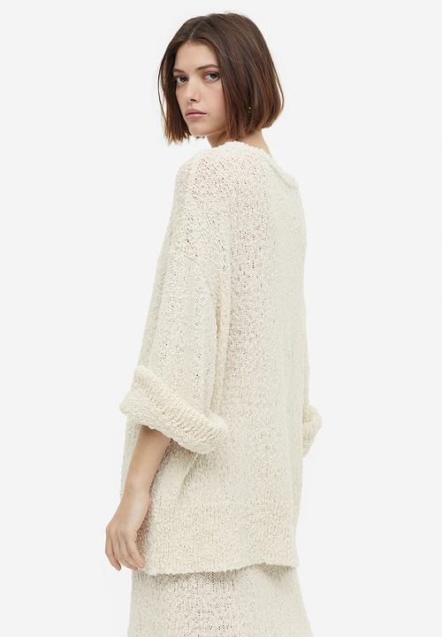 H&M - Oversized textured-knit jumper - cream