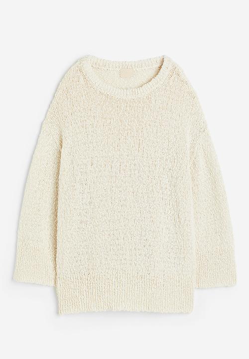 H&M - Oversized textured-knit jumper - cream