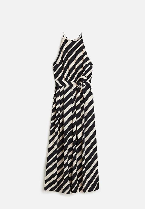 H&M - Satin jumpsuit - black striped