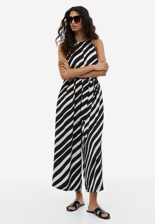H&M - Satin jumpsuit - black striped