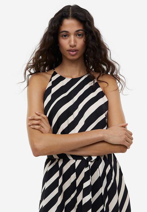 H&M - Satin jumpsuit - black striped