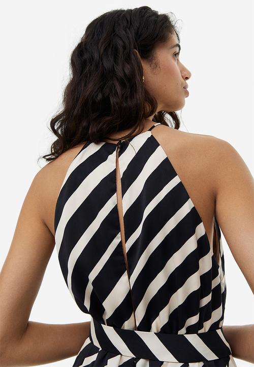 H&M - Satin jumpsuit - black striped