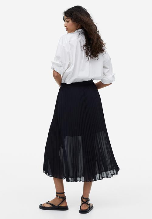 H&M - Pleated chiffon skirt - navy blue