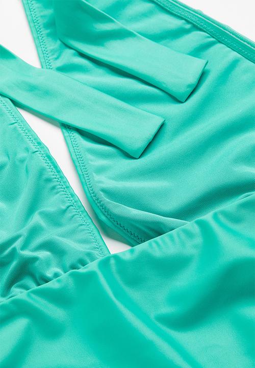 H&M - High-leg halterneck swimsuit - - bright green