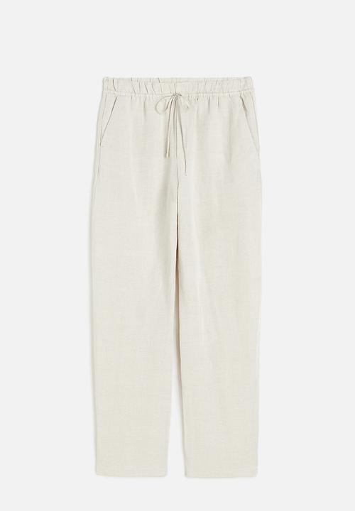 H&M - Linen-blend tapered trousers - beige