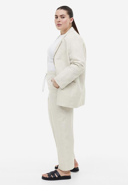 H&M - Linen-blend tapered trousers - beige