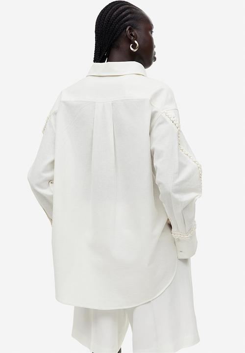 H&M - Linen-blend shirt - white