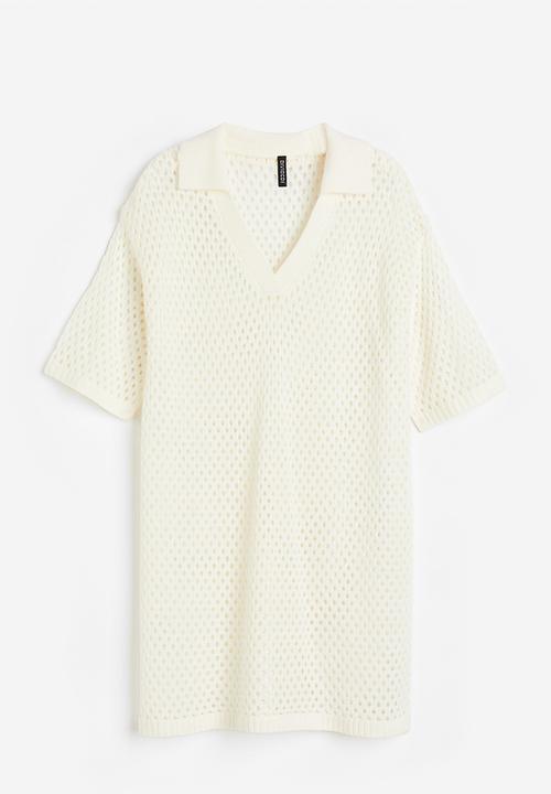 H&M - Hole-knit dress - white