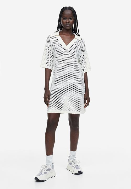 H&M - Hole-knit dress - white