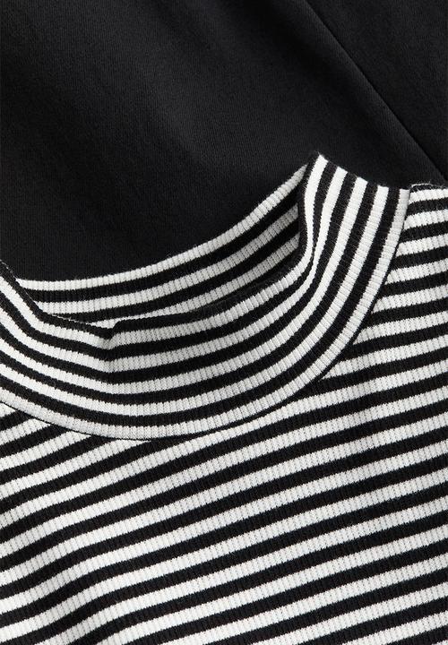 H&M - 2-Piece pinafore dress set - black striped