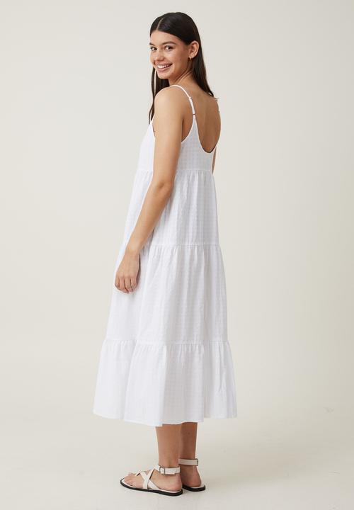 Cotton On - Summer tiered maxi dress - white