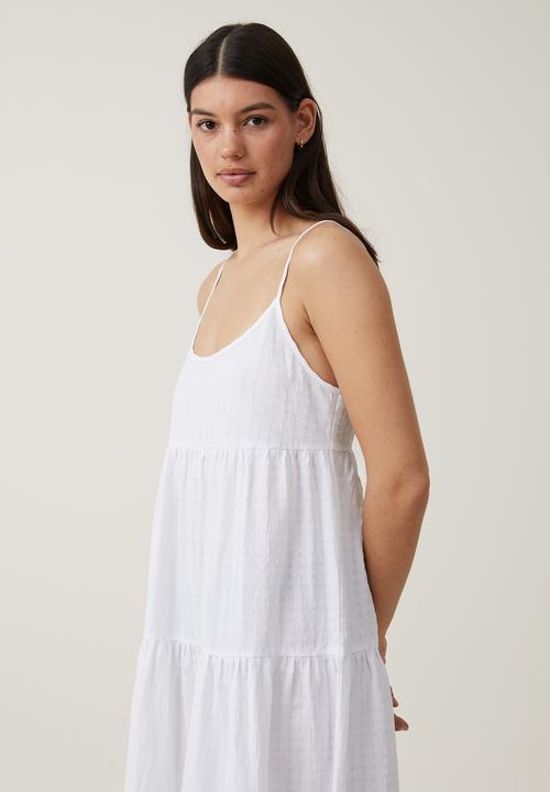Cotton On - Summer tiered maxi dress - white