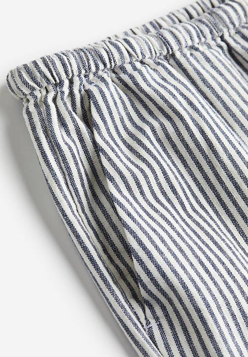 H&M - Wide trousers - dark blue striped