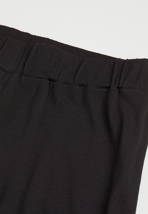 H&M - Wide jersey trousers - black