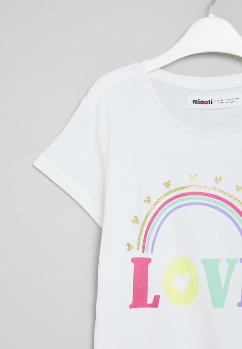 MINOTI - Graphic T-shirt tie front - white