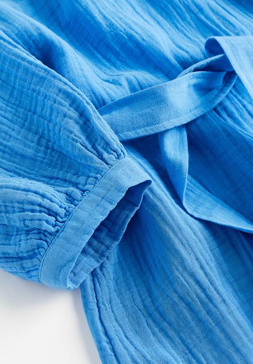 H&M - Tie-belt dress - light blue 