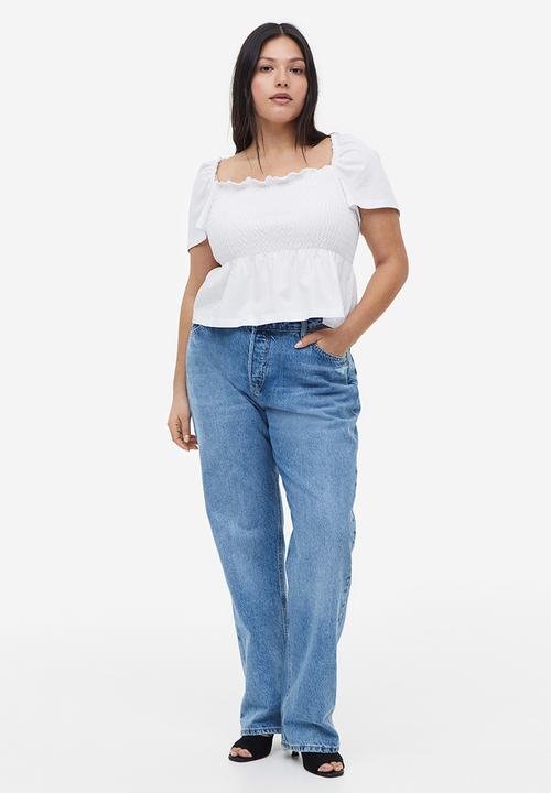 H&M - Smocked top - white