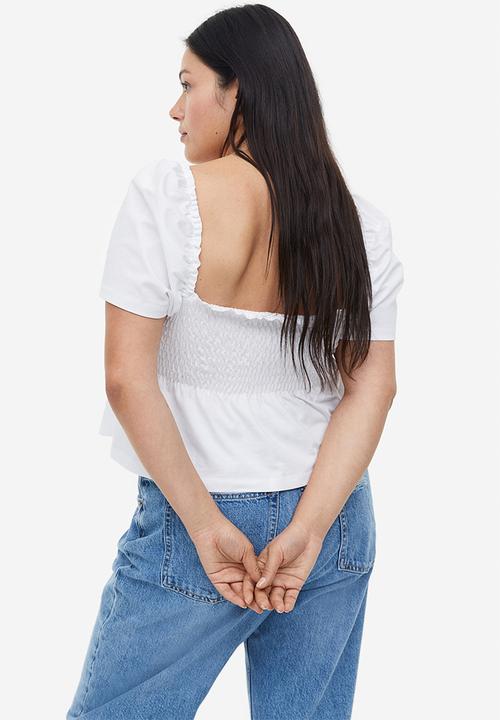 H&M - Smocked top - white