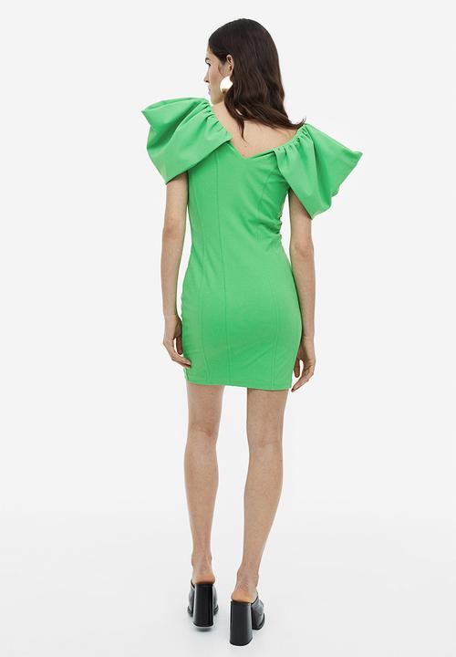 H&M - V-neck bodycon dress - green