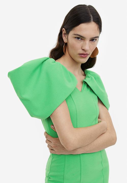 H&M - V-neck bodycon dress - green