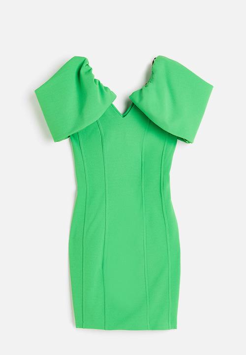 H&M - V-neck bodycon dress - green