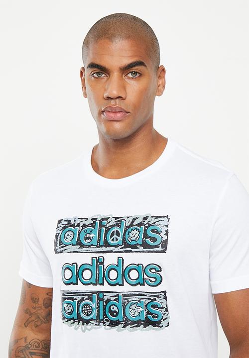 adidas Performance - M doodle mlt t - white