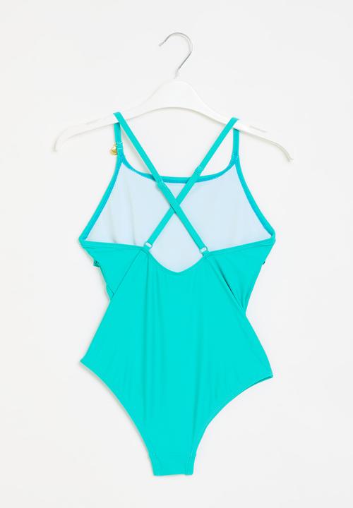 MINOTI - Laser cut swimsuit - turquoise 