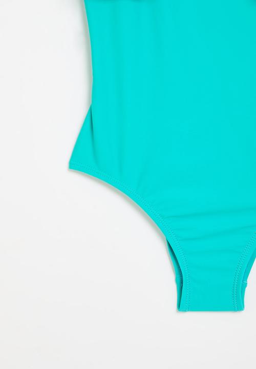MINOTI - Laser cut swimsuit - turquoise 