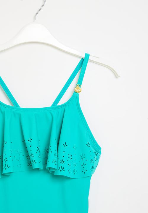 MINOTI - Laser cut swimsuit - turquoise 