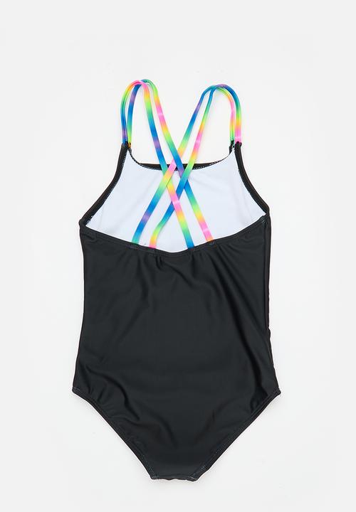 MINOTI - Strappy swimsuit with gradient print - black