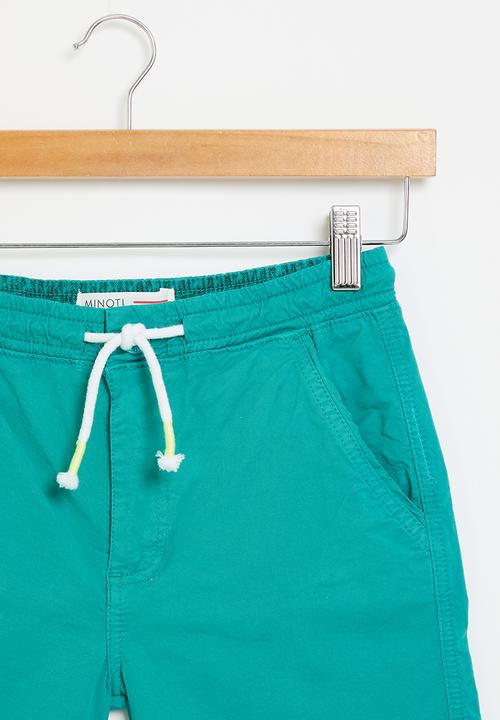 MINOTI - Peached twill washed short - teal