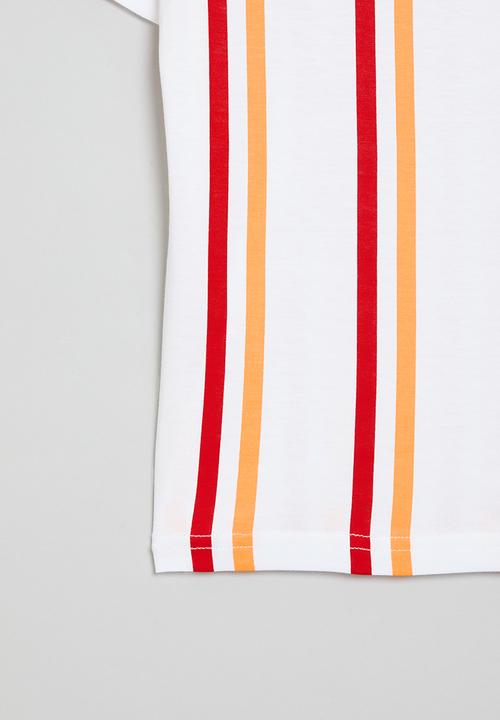 POLO - Boys liam vertical striped tee - scarlet