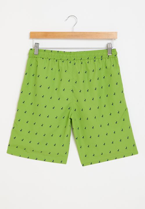 POLO - Boys monogram short - green