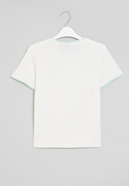 POLO - Girls textured tee - white