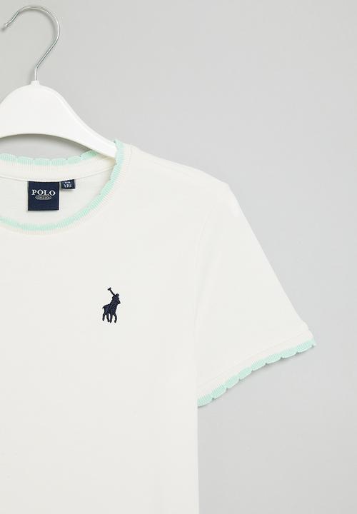 POLO - Girls textured tee - white