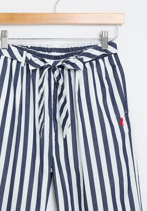 POLO - Girls relaxed striped pant - navy