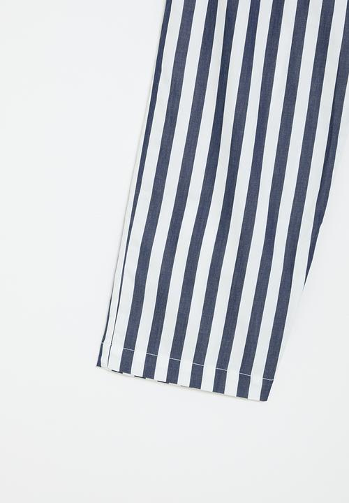 POLO - Girls relaxed striped pant - navy