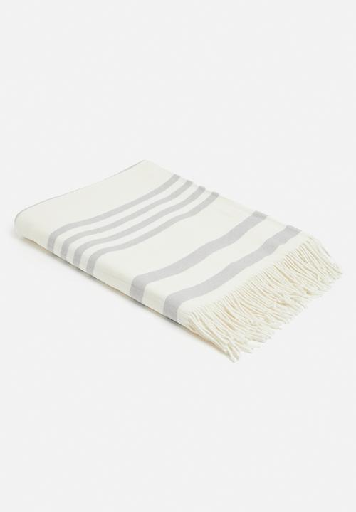 Aranda Blankets - Melody college throw - wilddove & natural