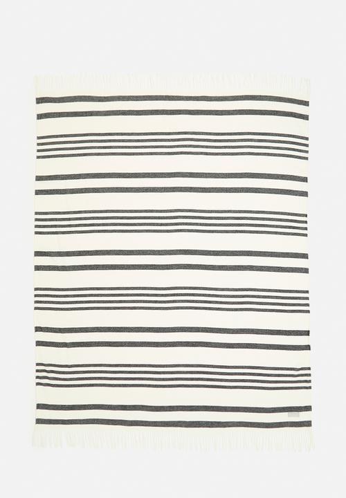 Aranda Blankets - Melody college throw - black & natural