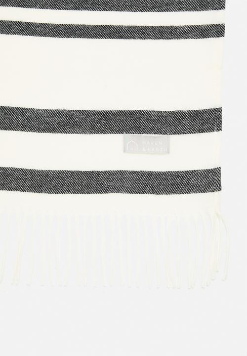 Aranda Blankets - Melody college throw - black & natural