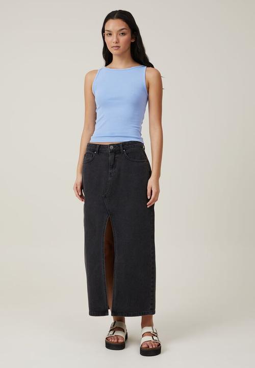 Cotton On - Madison boat neck tank - washed soft blue