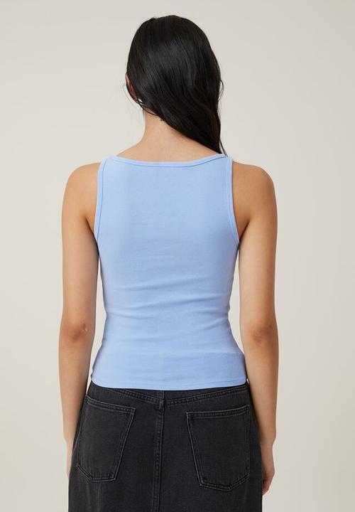 Cotton On - Madison boat neck tank - washed soft blue