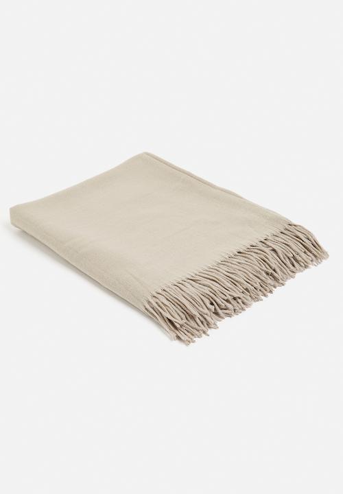 Aranda Blankets - Melody plain throw - cobblestone