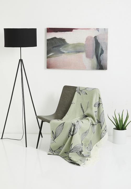 Aranda Blankets - Bella vita entomology throw - olive & black